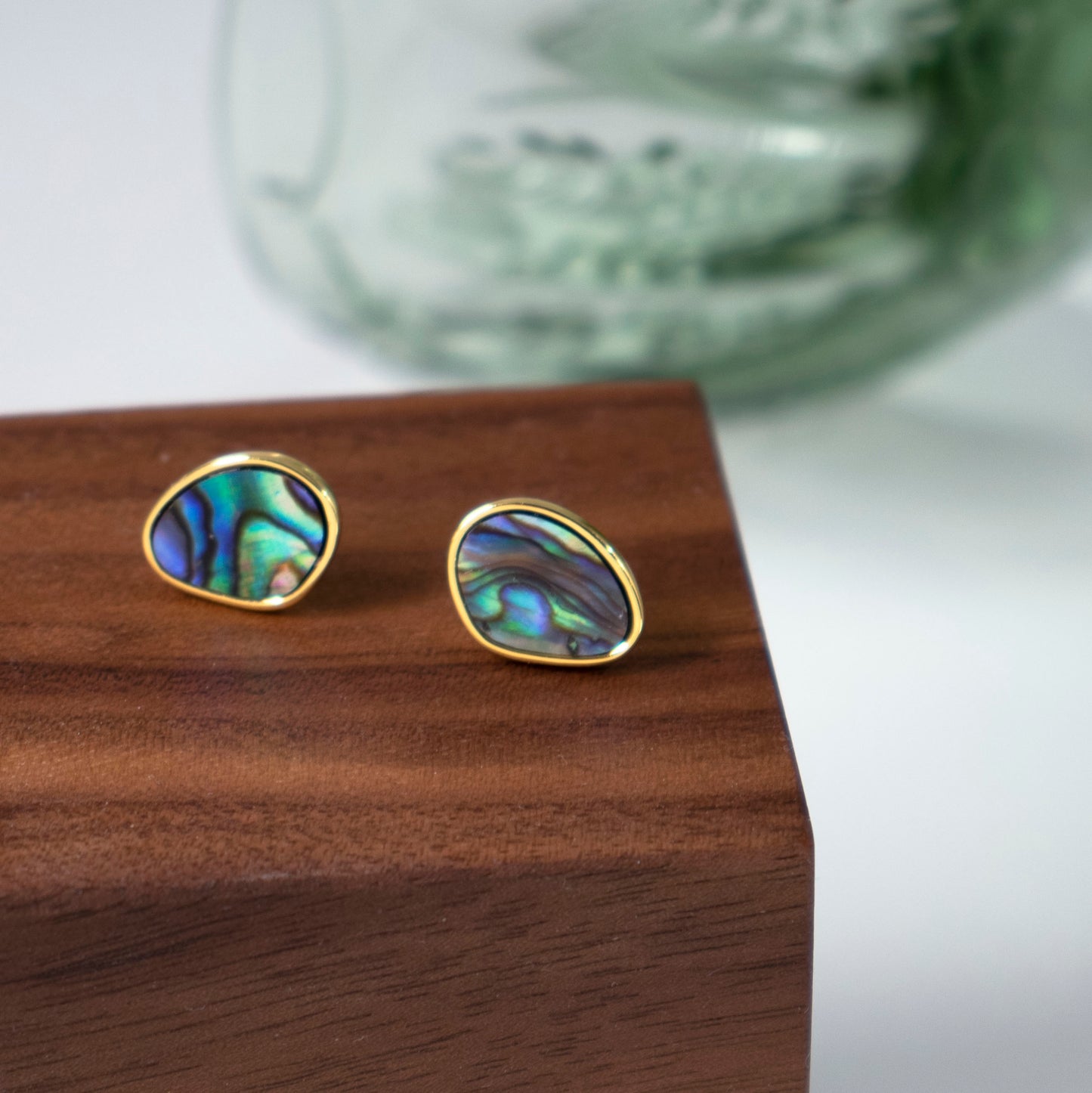 Emerald, Blue Lagoon Stud Earrings