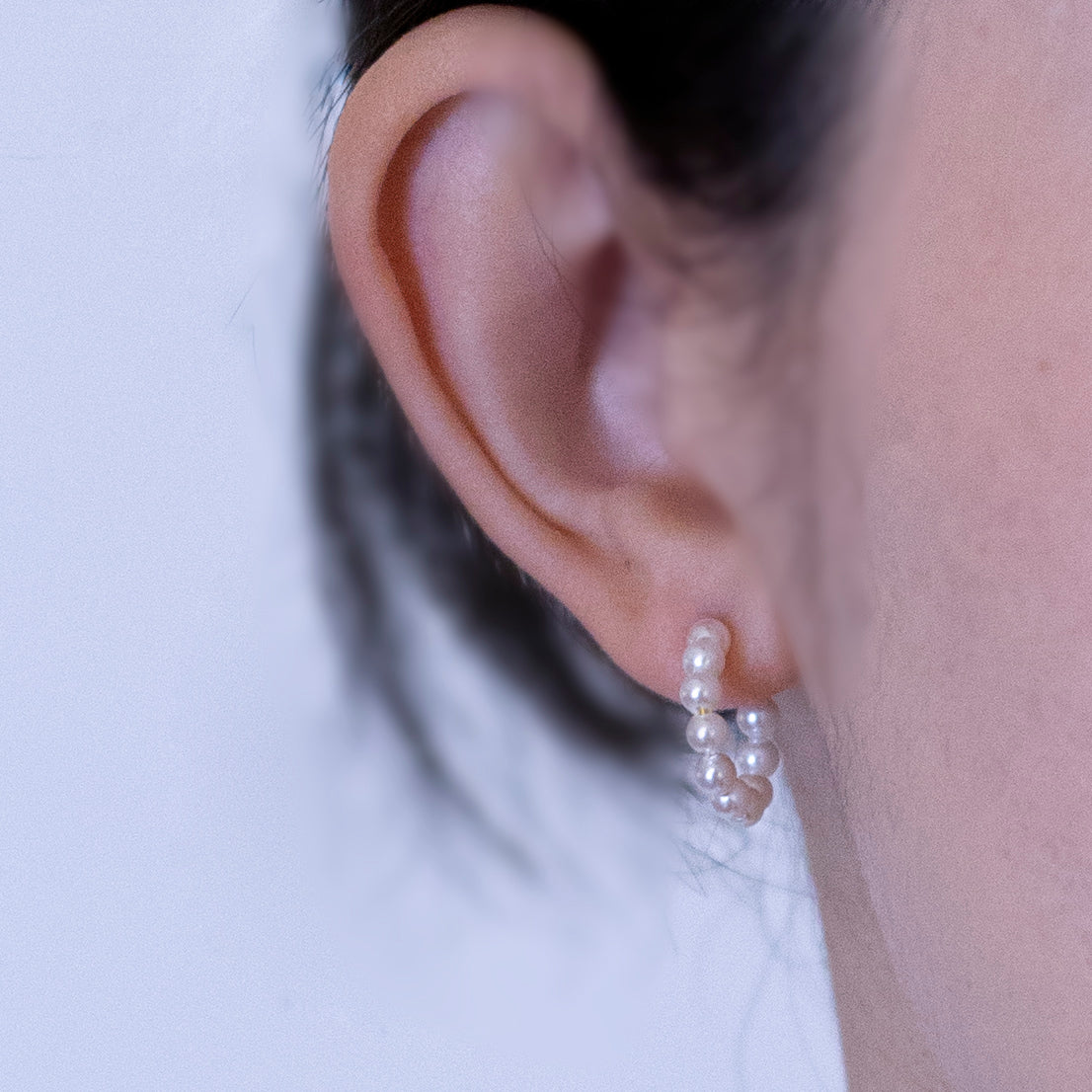 Melody, baby pearl hoop earrings